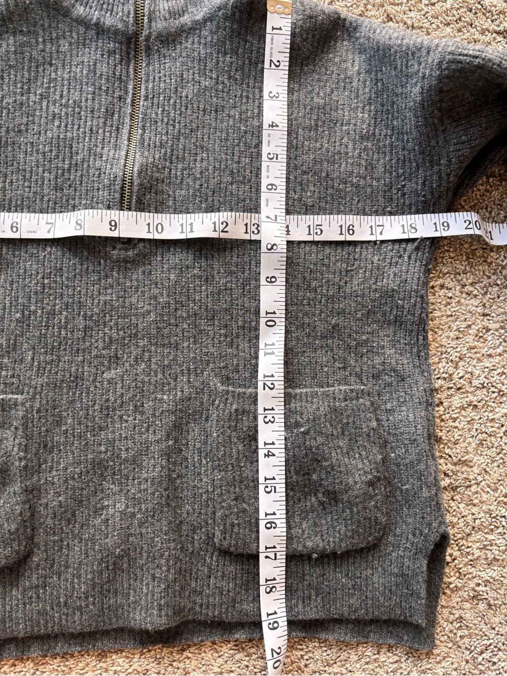 Madewell Glenbrook Half Zip Wool Blend Sweater gray women’s small - Picture 7 of 7